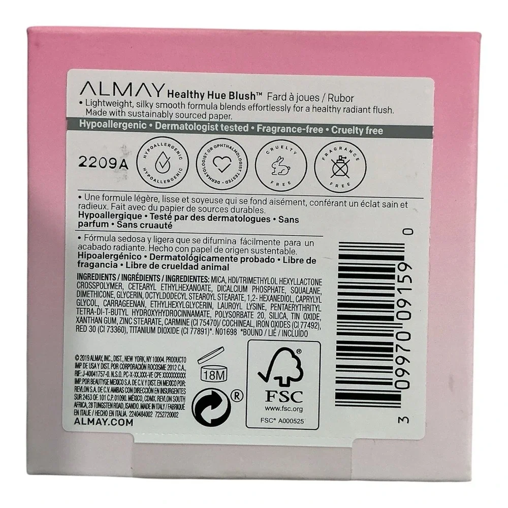 Almay Healthy Hue Blush 200 So Peachy Lightweight Radiant Finish